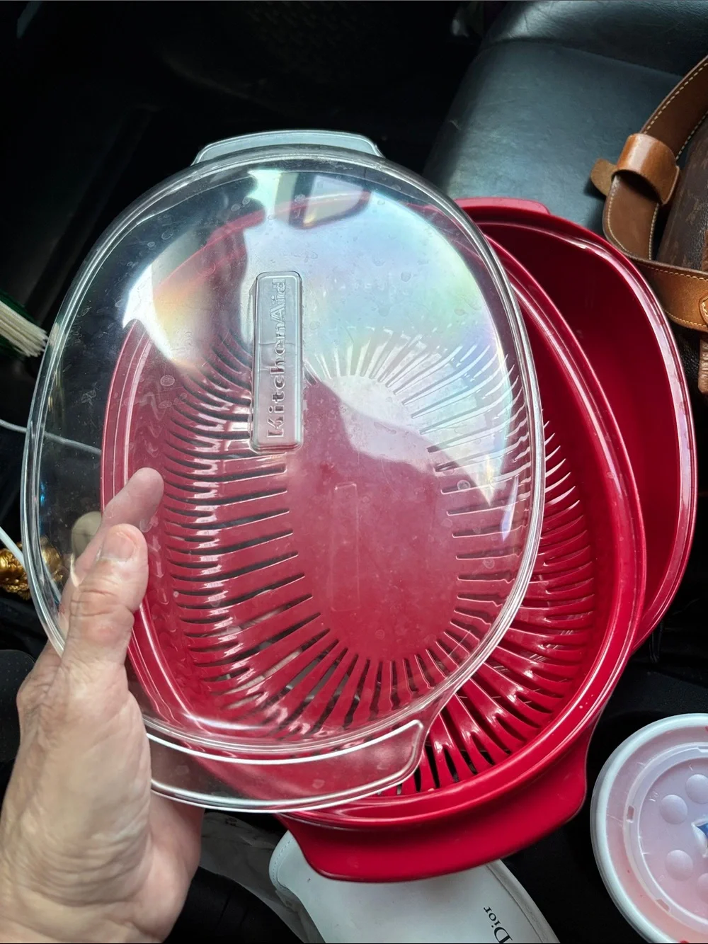 KitchenAid Red Oval Food Steamer with Clear Lid